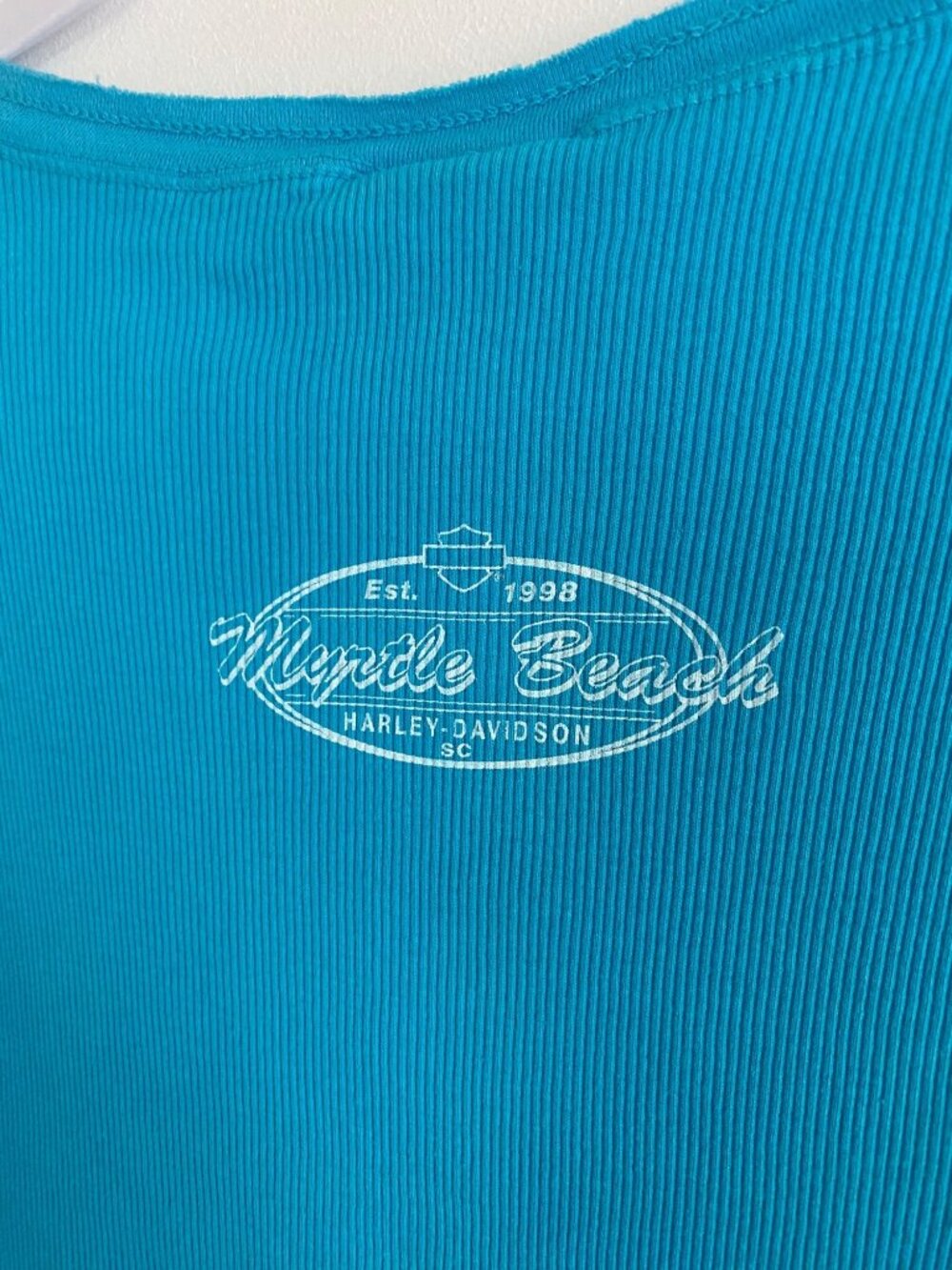 Harley-Davidson Women’s Blue "Harley Girl" Tank Top Myrtle Beach Logo Size XL - Picture 4 of 6